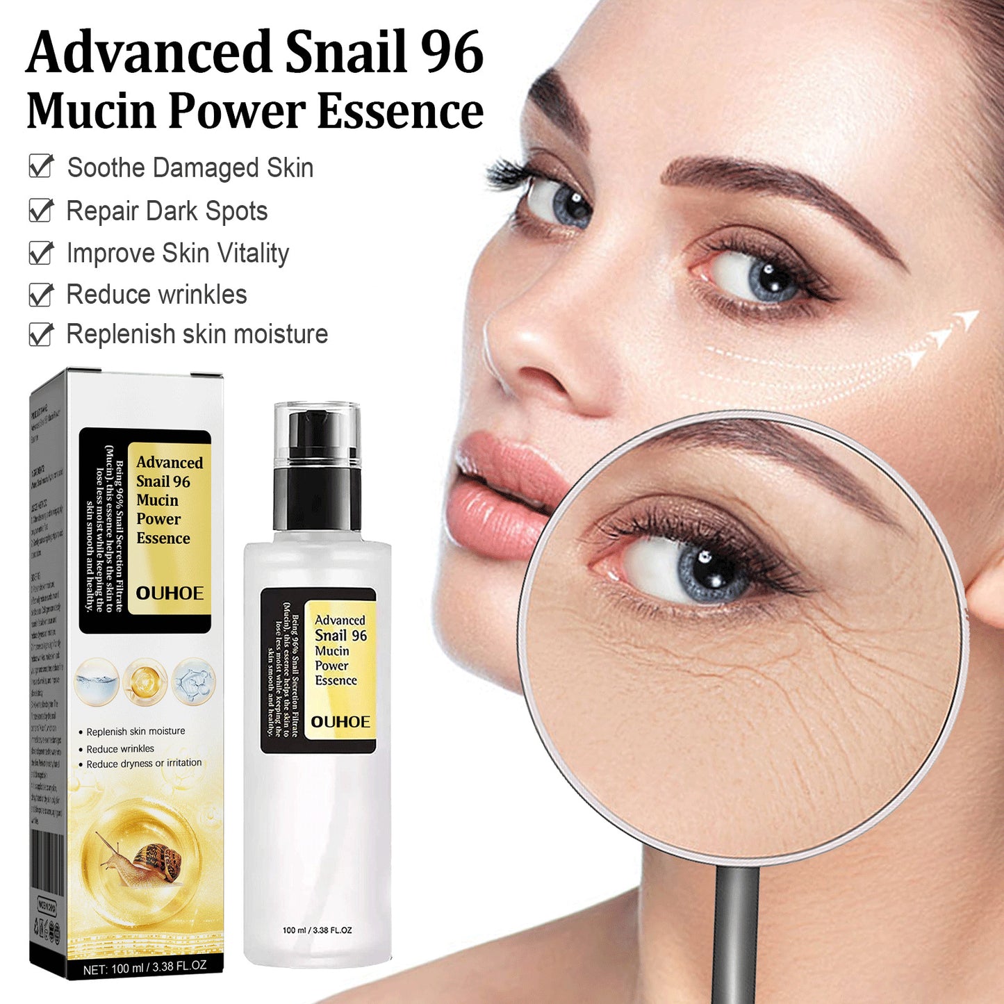Snail Serum Collagen Facial Serum - Anti-Aging Hydrating Treatment