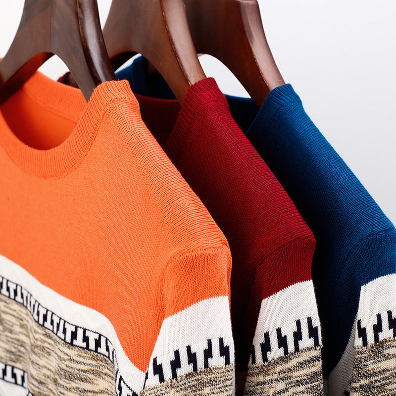 Men's Sweater Plus Velvet Thick Winter Base Sweater