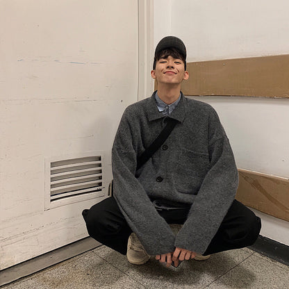 Winter Men's Sweater Loose Big Pocket BF Wind Sweater