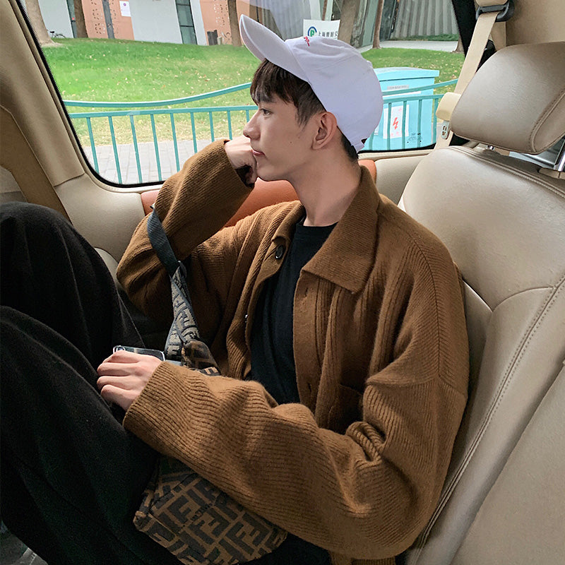 Winter Men's Sweater Loose Big Pocket BF Wind Sweater