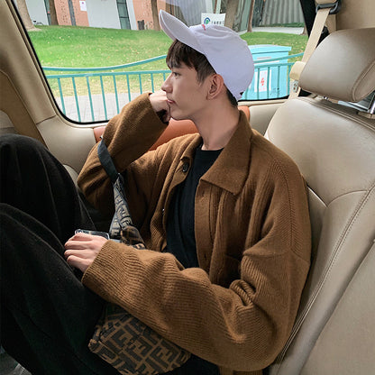 Winter Men's Sweater Loose Big Pocket BF Wind Sweater