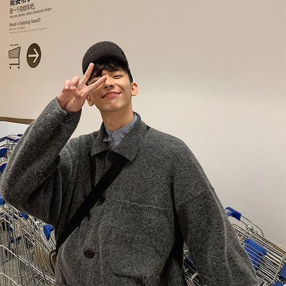 Winter Men's Sweater Loose Big Pocket BF Wind Sweater