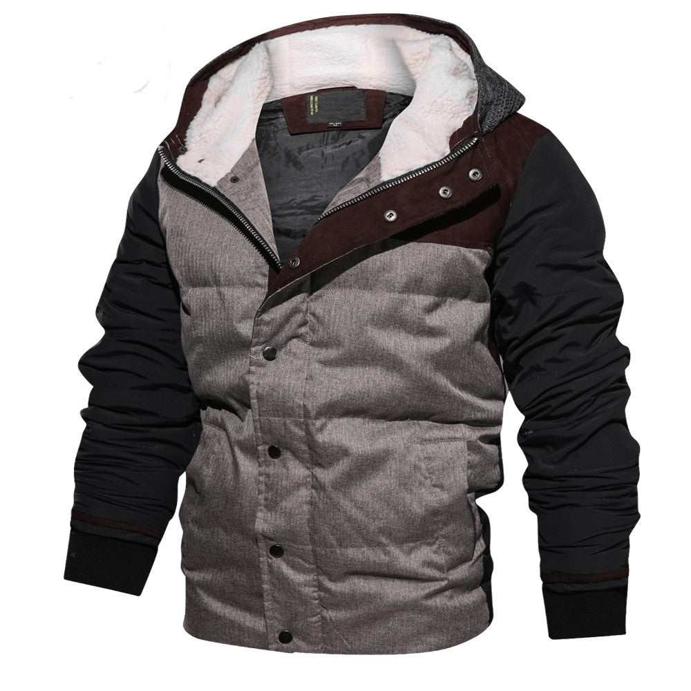 Winter man 3D men's winter wear thick cotton-filled lightweight jacket with full zipper and loose fit