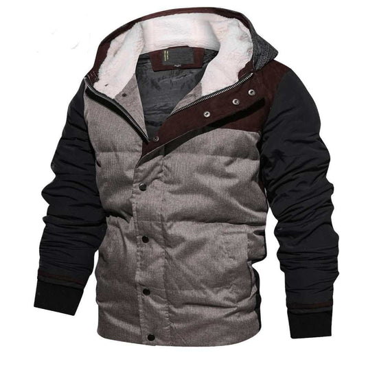 Winter man 3D men's winter wear thick cotton-filled lightweight jacket with full zipper and loose fit
