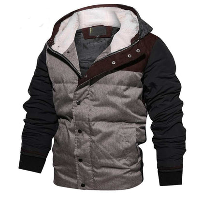 Men's Winter Man 3D jacket with thick cotton filling and full zipper, lightweight and breathable winter wear for casual European-American style