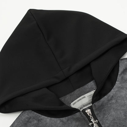 Tie-dye Gradient PU Leather Jacket For Men