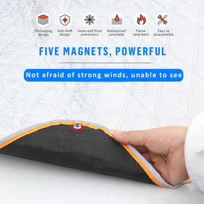 Car Windshield Magnetic Car Windscreen Cover Winter Ice Frost Shield Snow Protector Sun Shade L 5Magnet