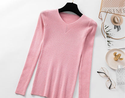 Women's Knit V-neck Sweater Fall Winter Sweater