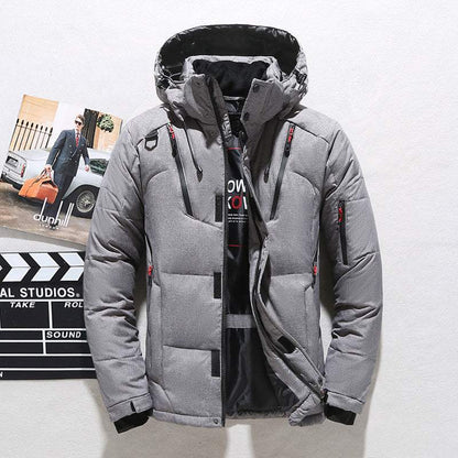 Men's casual fit type winter coat with zipper and cotton filling, thicker non-hooded cardigan style