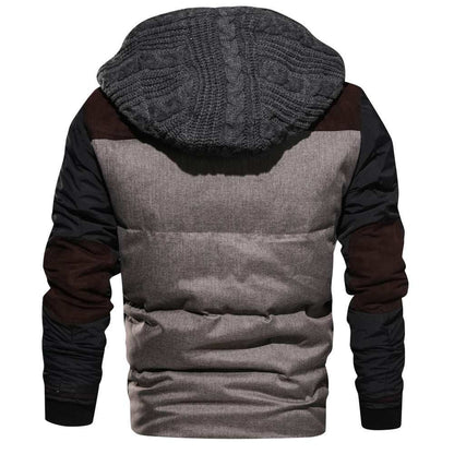 Winter man 3D men's winter wear thick cotton-filled lightweight jacket with full zipper and loose fit