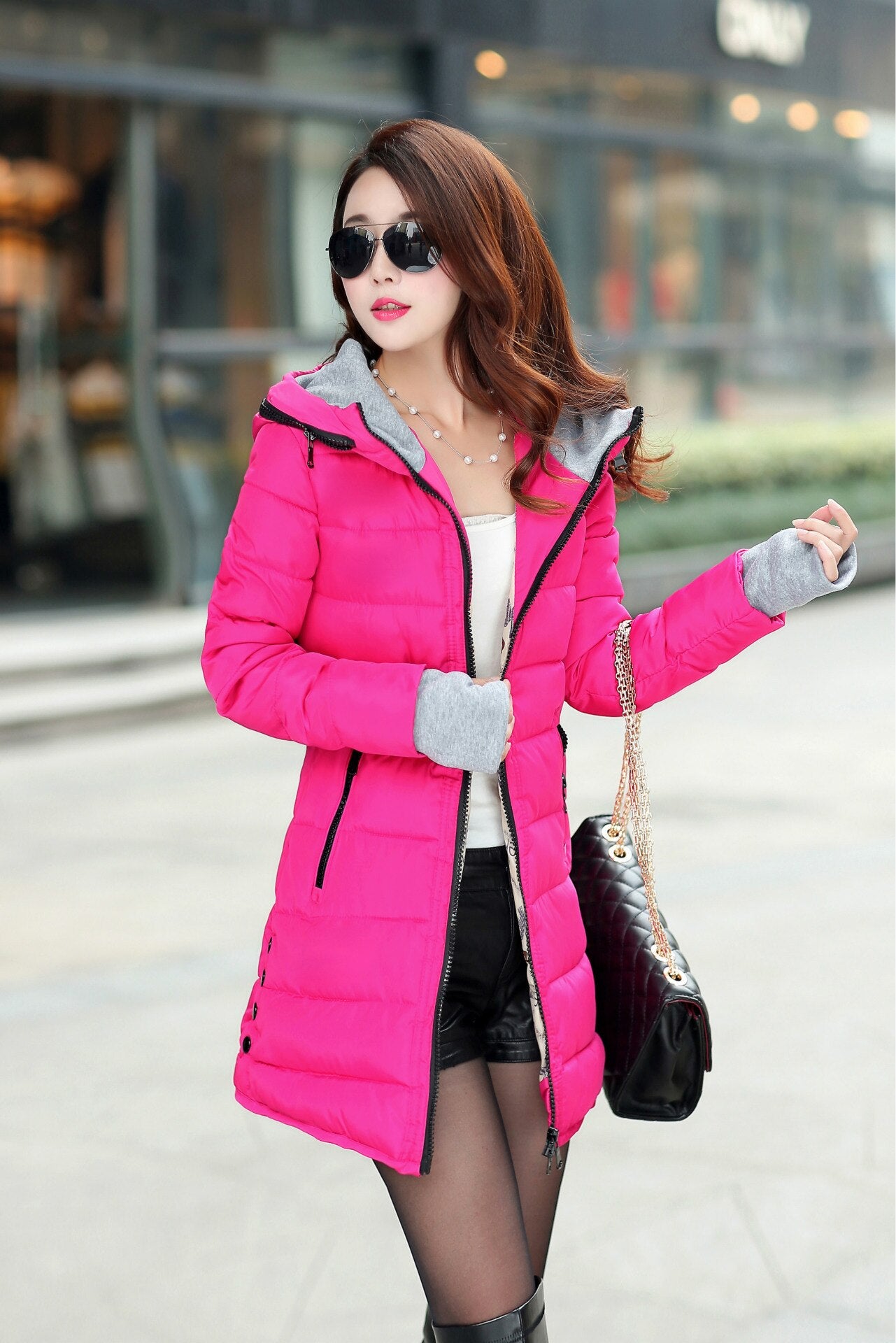 Mid-length down jacket women