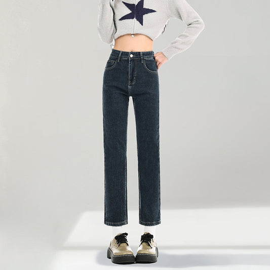 New High-rise Slim-fit Straight-leg Jeans For Petite Women