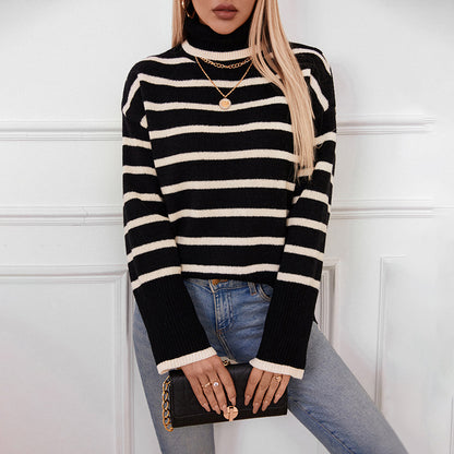 Knitted Pullover Sweater Autumn And Winter Turtleneck Sweater Women