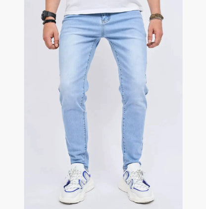 Men's Jeans Stretch Slim-fit Light Blue Skinny Men's Trousers