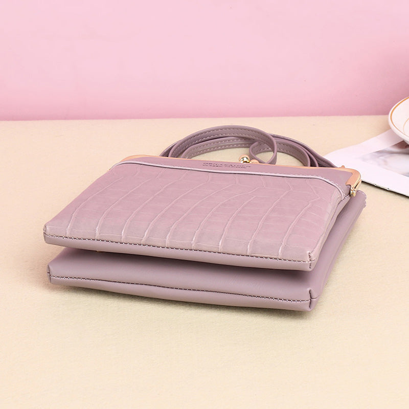 Lo62.03ck Shoulder Bags Women Alligator Pattern Crossbody Phone Bag