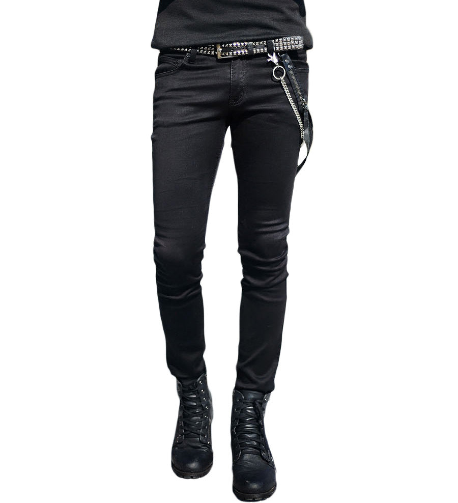 Mens Black Stretch Skinny Jeans Pencil Pants