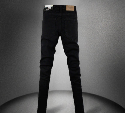 Mens Black Stretch Skinny Jeans Pencil Pants