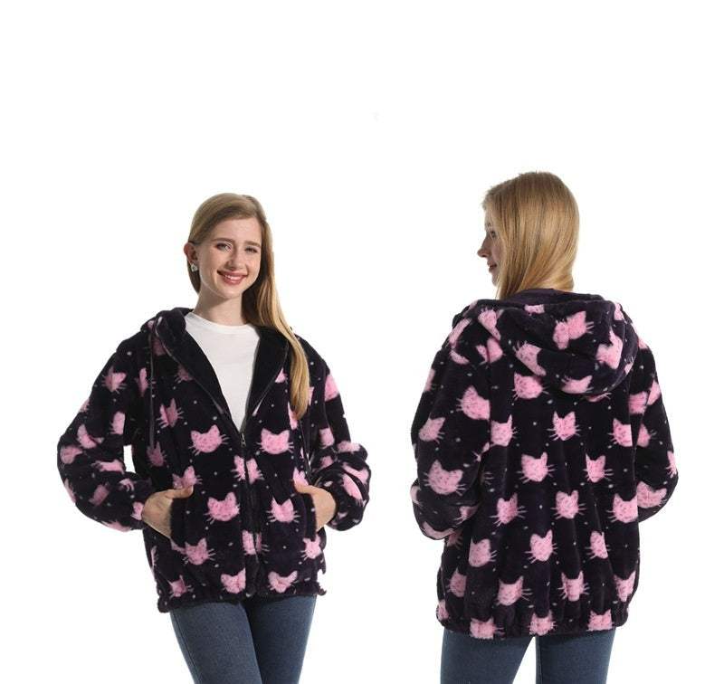 Women's Unisex Wear Hooded Drawstring Sweatshirt Printed