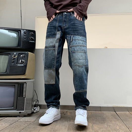Multi-pocket Loose Dad Jeans With A Design Touch