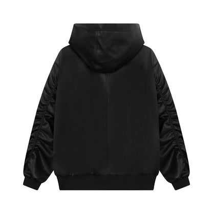 Hooded Leather Coat Jacket Men