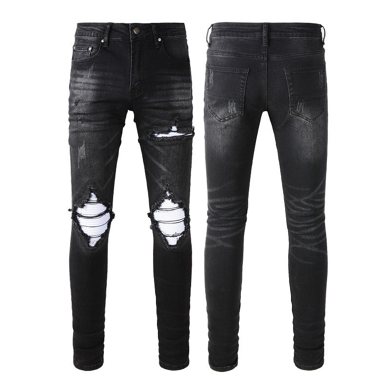 Trendy Co-ed Casual American-style Vintage Washed Ripped Jeans