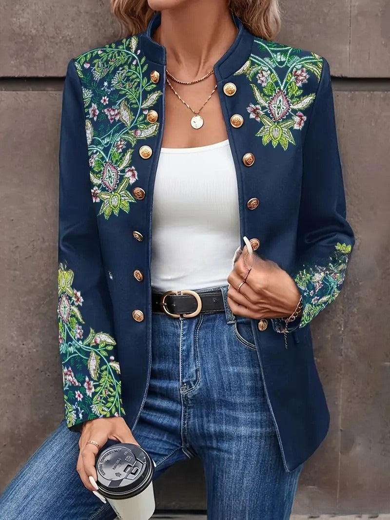 Printed Small Suit Jacket Women's Cross