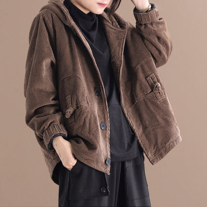 Corduroy Women's Short Jacket Women