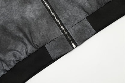 Tie-dye Gradient PU Leather Jacket For Men