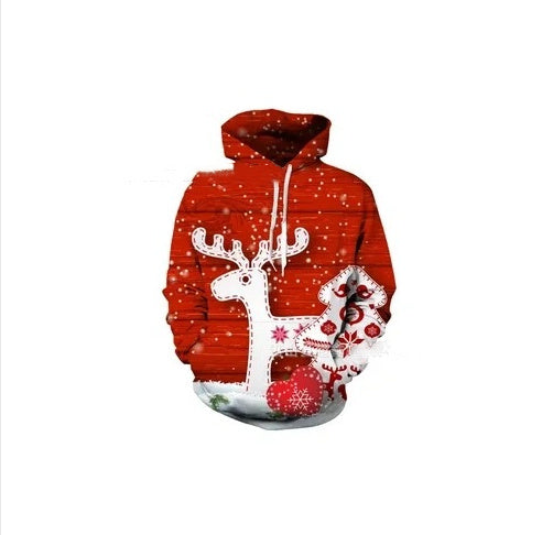 Christmas Men's And Women's Autumn And Winter Hooded Pullover