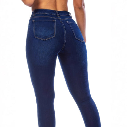 High-waisted Stretchy Multi-button Slim-fit Skinny Jeans
